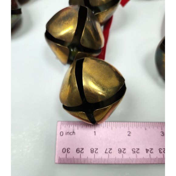 Vintage Inspired Brass Jingle Bell Door Hangers Set of 3 Bells 1.5 in. Diameter - Picture 6 of 8